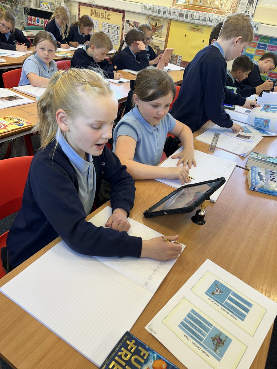 BarkiSchool's tweet image. Year 4 have been using the iPads to research Hindu gods and goddesses to create fact files in their RE lesson today 🪷🕉️ #webelieve #wenurture #wesucceed