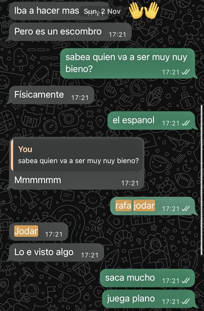 DanieelaGarrido's tweet image. ¿Qué más puedo decir? Si ya lo vio venir @MoisessParrilla en noviembre del 25. Raqueta firme, mirada de acero, Rafa Jódar para el mundo entero. #MMO #Jodar @MutuaMadridOpen