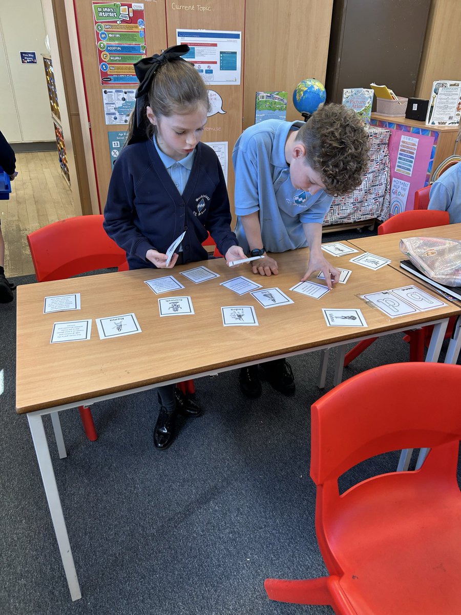 BarkiSchool's tweet image. To end their RE lesson, Year 4 played a matching game in pairs to identify the name and description of each Hindu god and goddess 🪷🕉️ #webelieve #wenurture #wesucceed