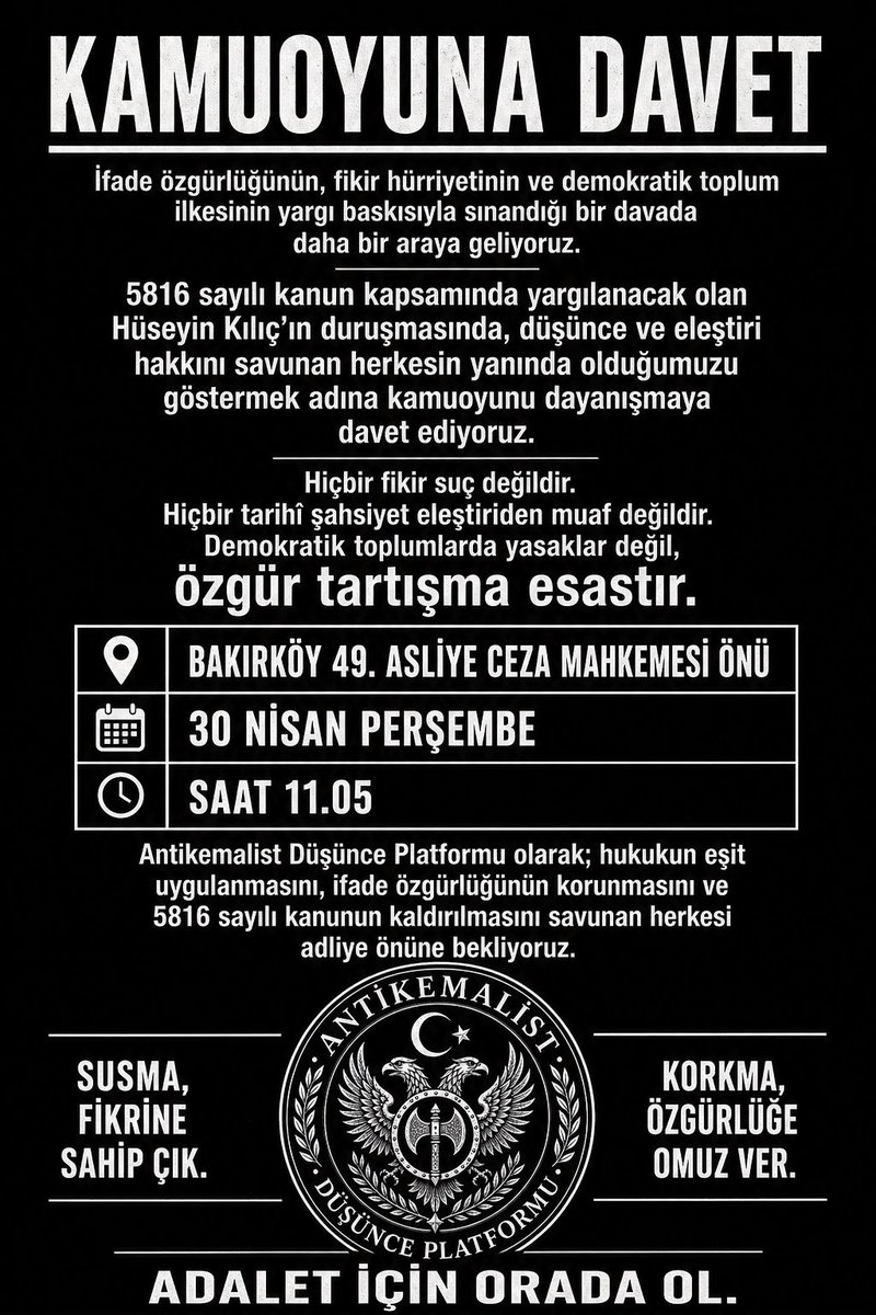 ANTİKEMALİST DÜŞÜNCE PLATFORMU tweet media