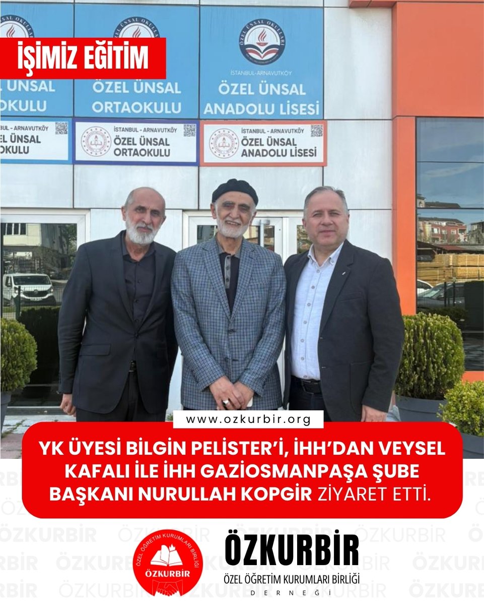 ÖZKURBİR Yönetim Kurulu Üyesi Bilgin Pelister’i, İHH’dan Veysel Kafalı ile İHH Gaziosmanpaşa Şube Başkanı Nurullah Kopgir ziyaret etti. Gerçekleşen nezaket ziyaretinde eğitim alanına dair önemli başlıklar ele alındı.

<a href="/bilginpelister/">Bilgin Pelister</a> <a href="/ihhinsaniyardim/">İHH</a> @gencihh <a href="/ihhantalya/">Antalya İHH</a>