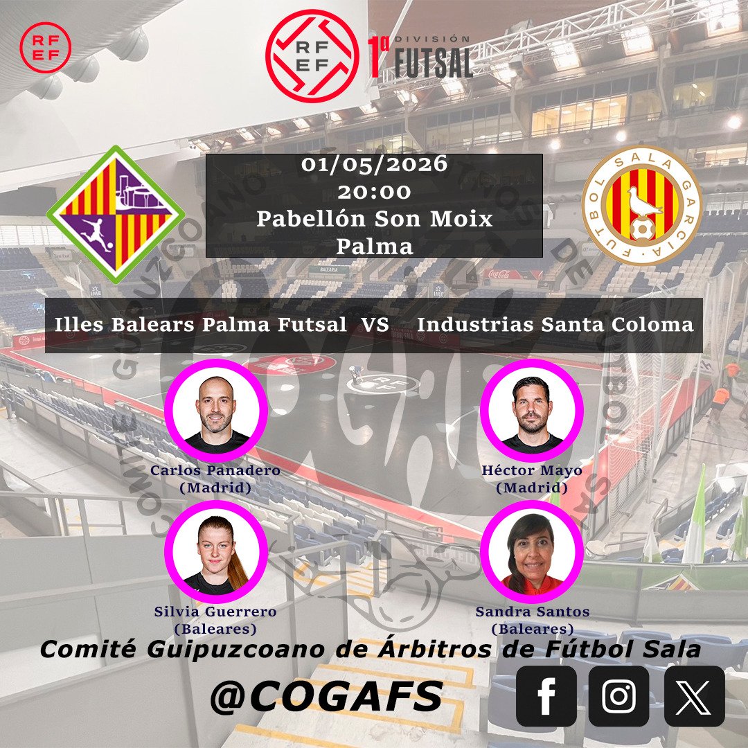 CoGAFS's tweet photo. 📃 Designaciones | 1ª División | Jª 28

#futsal #aretofutbola #futsalreferee #rfef #cogafs https://t.co/ii5hnbEokC