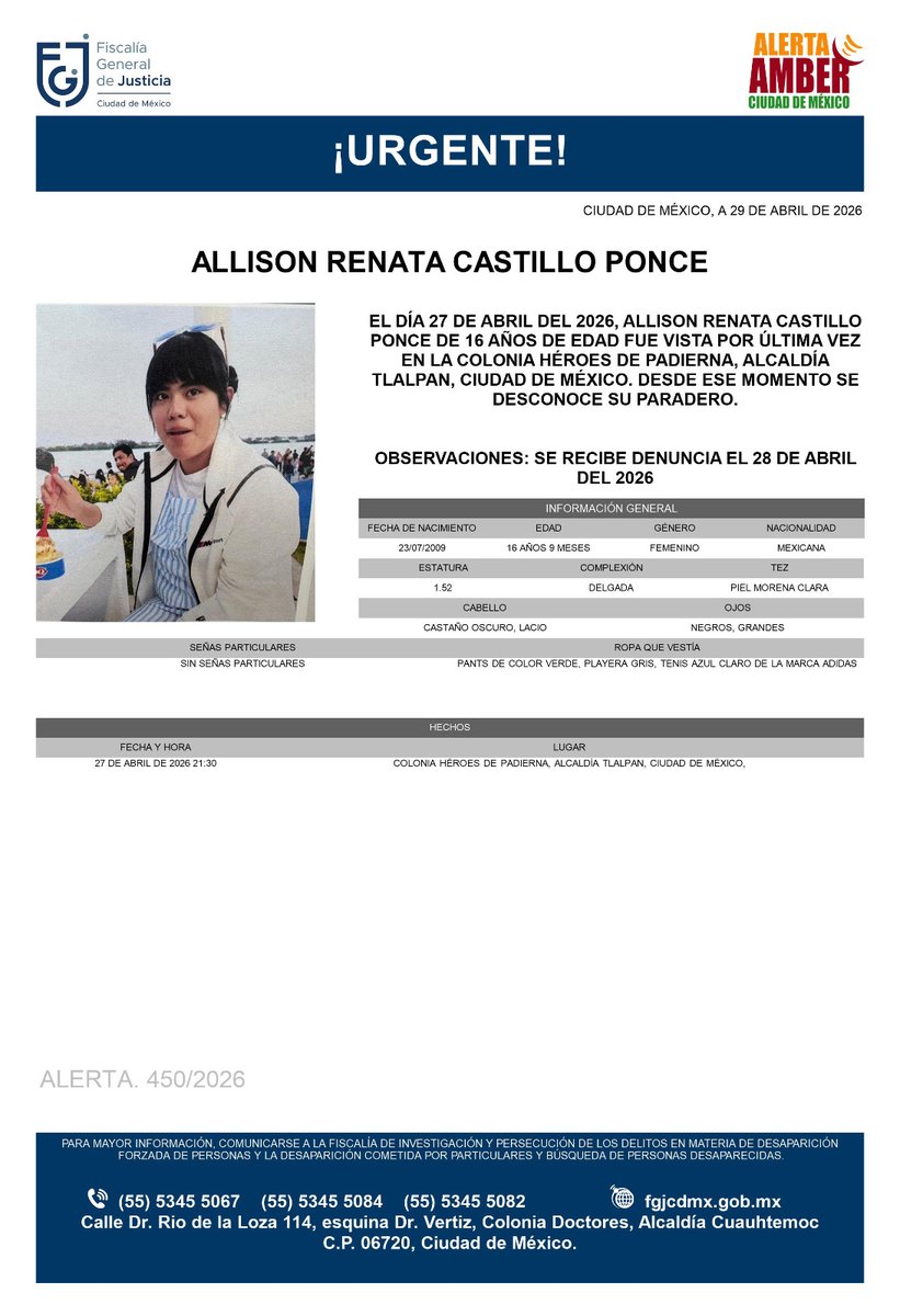 Alerta Amber CDMX tweet media