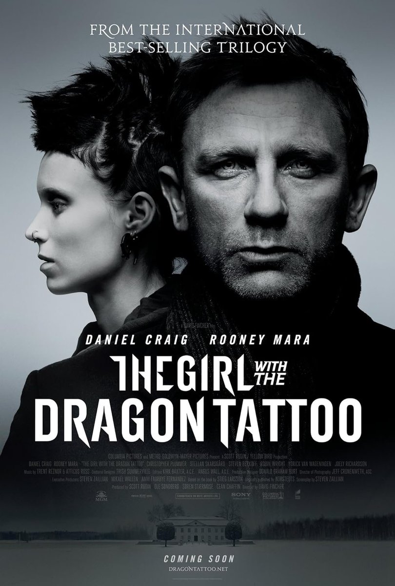 AlphenMatthias's tweet photo. #FilmsofMyLife

Year: 2011
My Age: 41 years old
Favourite Film from 2011: The Girl with the Dragon Tattoo

"You will be investigating thieves, misers, bullies. The most detestable collection of people that you will ever meet - my family."

"Disgraced financial reporter Mikael Blomkvist (Daniel Craig) finds a chance to redeem his honor after being hired by wealthy Swedish industrialist Henrik Vanger (Christopher Plummer) to solve the 40-year-old murder of Vanger's niece, Harriet. Vanger believes that Harriet was killed by a member of his own family. Eventually joining Blomkvist on his dangerous quest for the truth is Lisbeth Salander (Rooney Mara), an unusual but ingenious investigator whose fragile trust is not easily won."

Once again, another David Fincher film and more music by Trent Reznor and Atticus Ross. I prefer this 2011 version over the original 2009 Swedish one. The 
"Millennium" book series by author Stieg Larsson, featuring "The Girl with the Dragon Tattoo", is also very good.