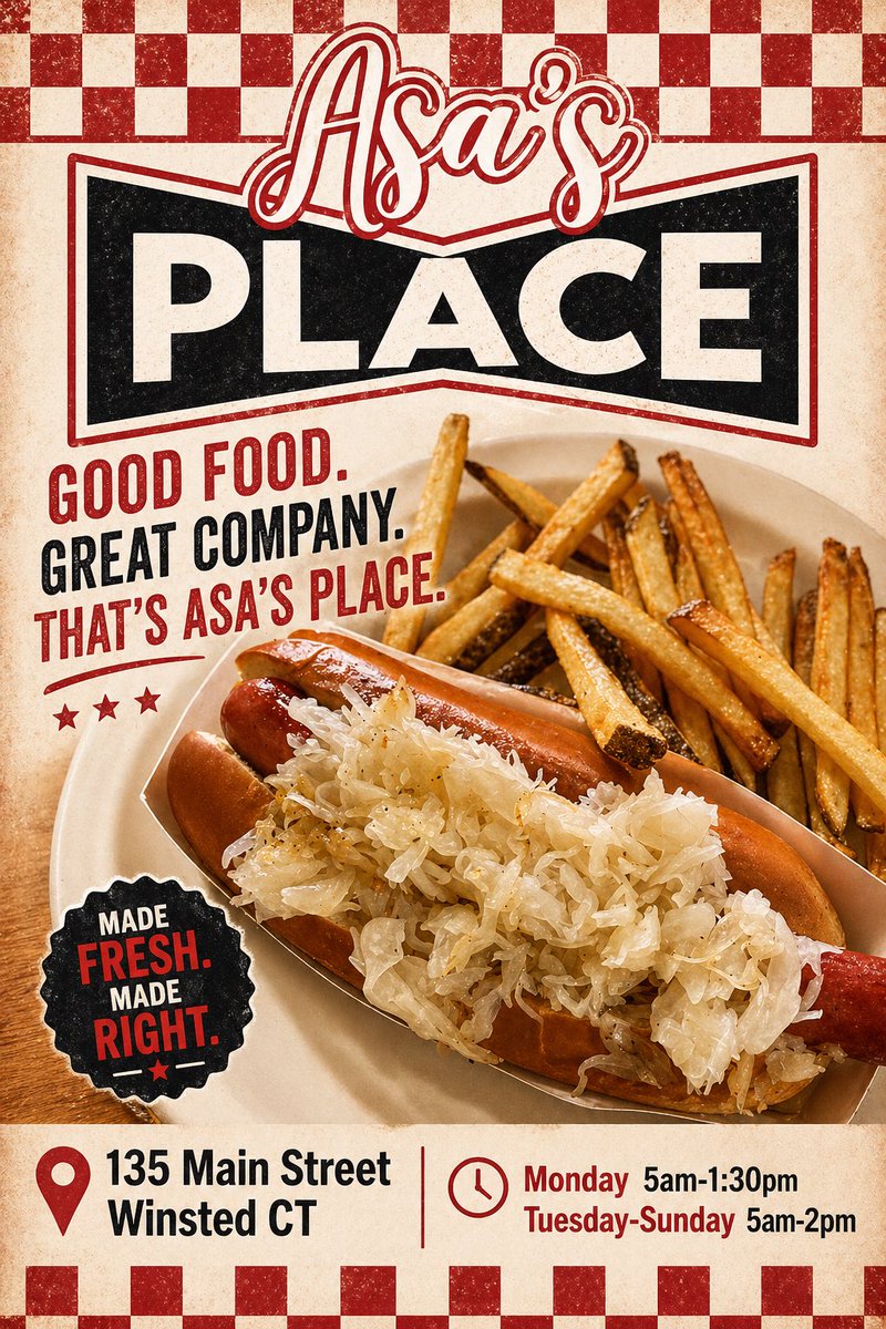 AsasPlace's tweet image. #placetoeat #lunch #winsted #breakfast #litchfieldcounty