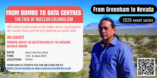 CNDuk's tweet photo. Join @GRNHM_NVDA for their next online event looking at the relationship between Britain's nuclear history, colonialism, and big tech. 

📆 Wednesday, 13 May
⏲️ 7:00-8:30pm (UK)

Register: https://t.co/x0PpNICAqZ https://t.co/LttmXO4AC5