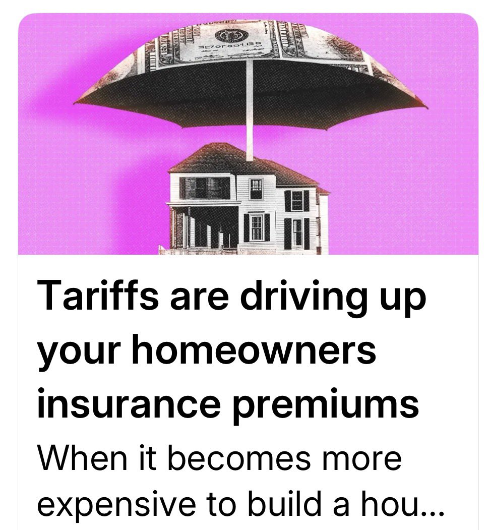 DemsAbroadCan's tweet image. Yes, Trump’s tariffs are making your homeowners insurance go up over $100 a year. Because when it costs more to build a house, it also costs more to rebuild one.

So much for his plan to make home ownership more affordable for Americans. 🤦‍♀️ #DemsAbroad
reason.com/2026/04/22/tar…