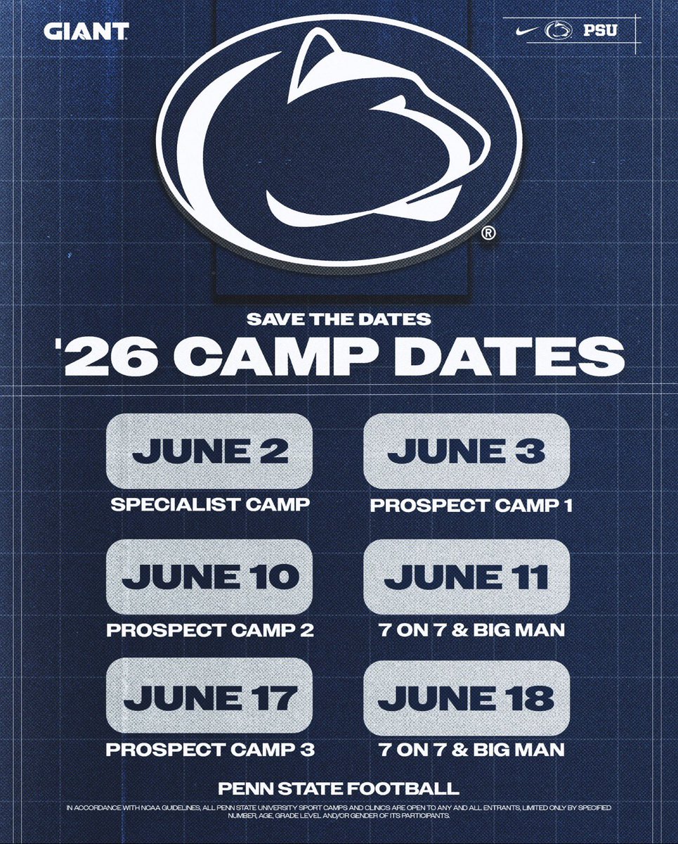 MaxVendemia2029's tweet image. Pumped to compete and learn at @PennStateFball camp on 6/3!
@ZemaitisTouch_ @Coach_Broom @KashifMoore 
#WeAre #Classof2029 #WR #DB