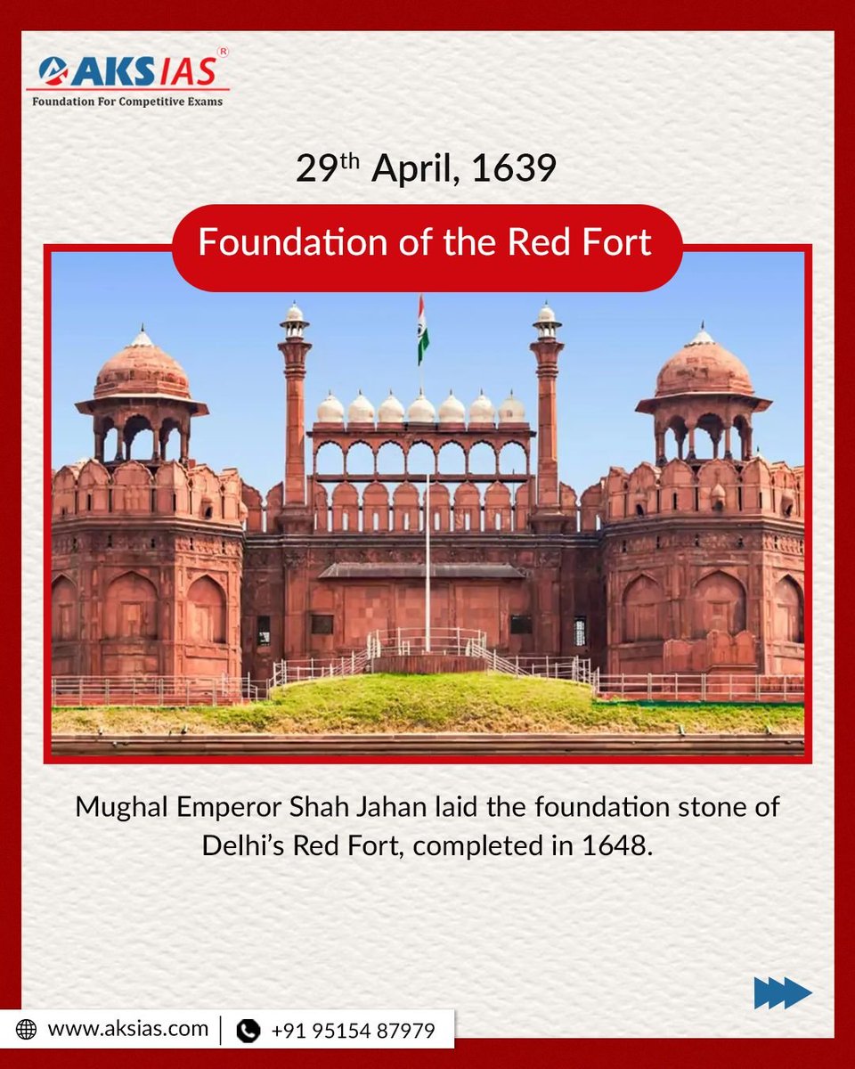 aks_ias's tweet image. April 29 

INS Shivalik (2010)
Subhas Chandra Bose (1939)
Red Fort (1639)

A day of history, strength &amp;amp; culture

#April29 #UPSC #CurrentAffairs #AKSIAS