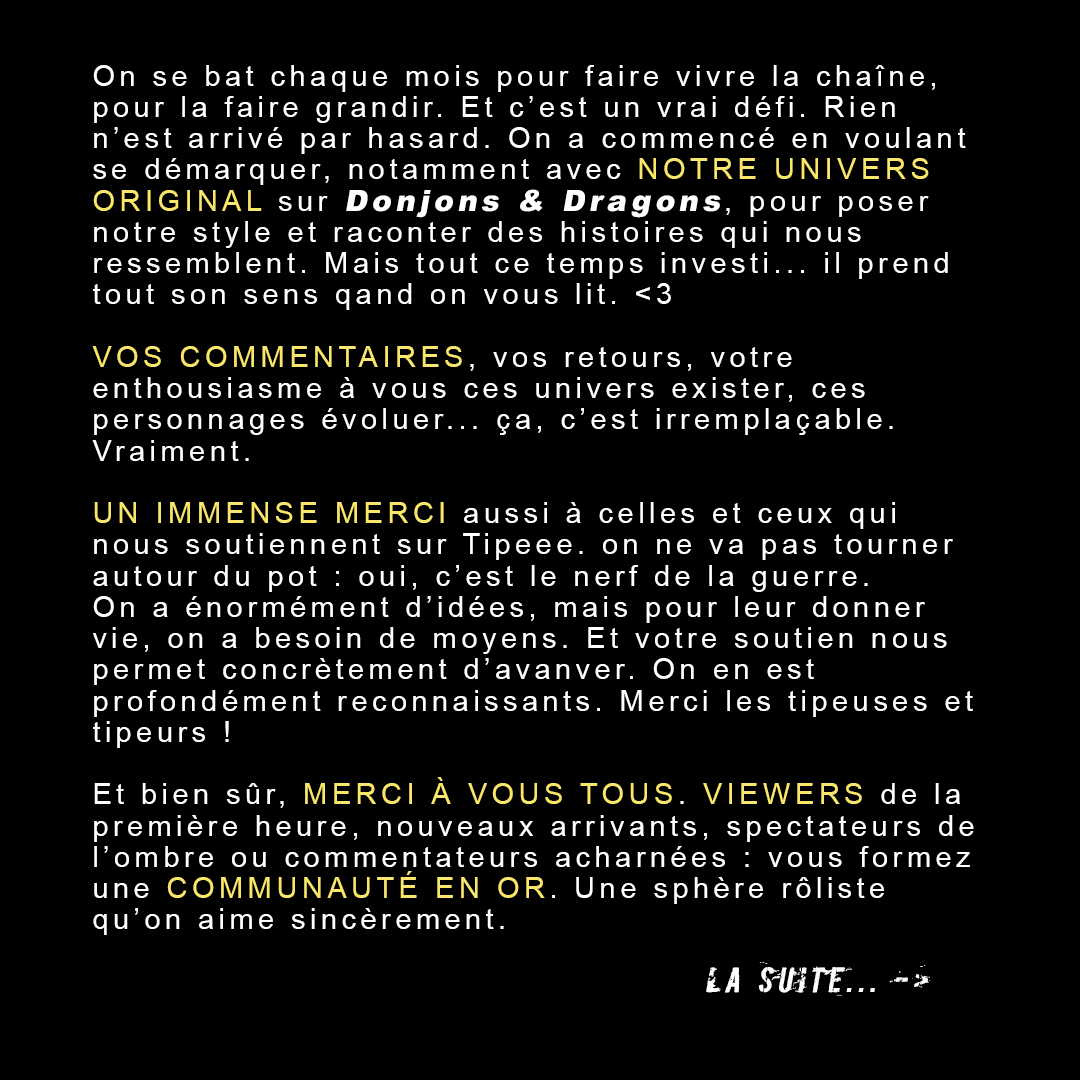 criticalplayjdr's tweet image. 🥳 ON Y EST ! Grâce à vous, nous sommes une chaîne #jdr sur #yt à 10.000 abonnés !!! MAIS TELLEMENT FIERS ET RECONNAISSANTS de votre soutien à cette chaîne. 🥺
10.000 MERCIS !!!
#rpg #ttrpg #deltagreen
#cthulhu #cthulhudark