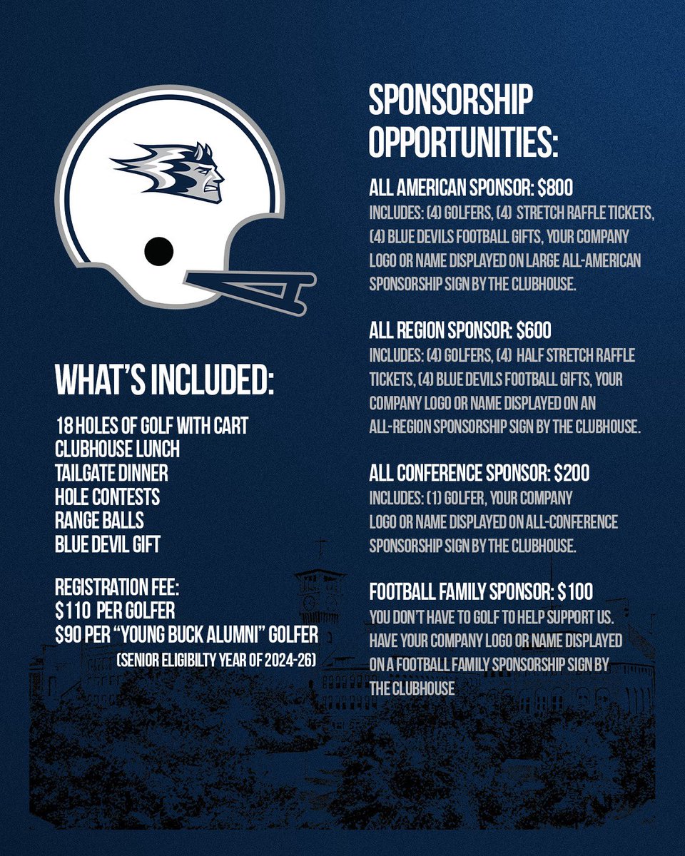 UWStoutFootball's tweet photo. Join us for our 2026 Golf Outing on July 18th!

https://t.co/0AMAjYZt9d

#TPC https://t.co/hcFmZEGjG5