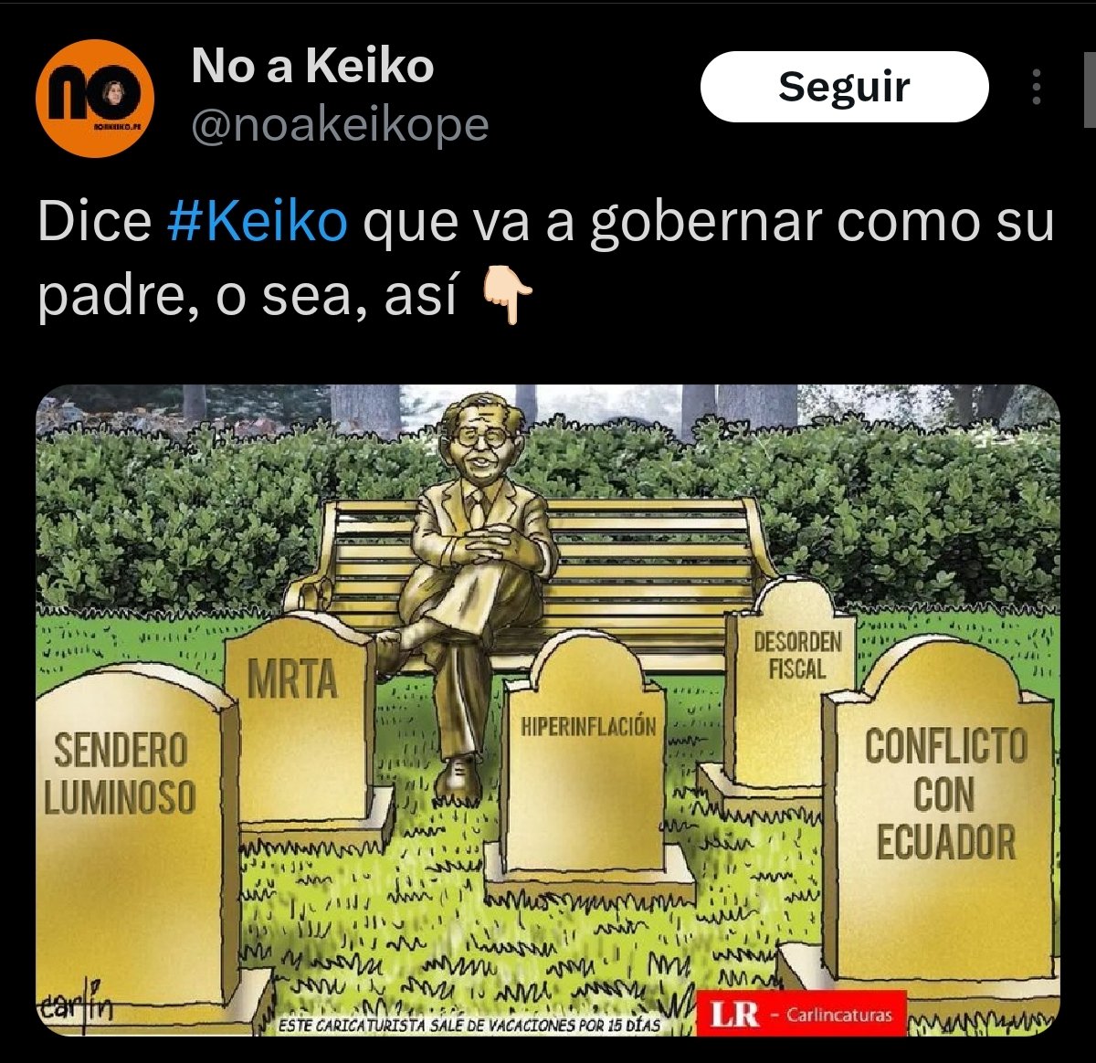 LA MEJOR CAMPANA QUE LE HAN PODIDO HACER A KEIKO FUJIMORI Y VIENE DE NO A KEIKO <a href="/noakeikope/">No a Keiko</a> ..
NI A SUS ASESORES  LE HAN PODIDO HACER MEJOR