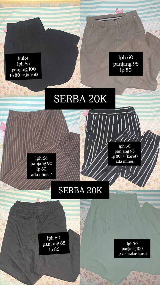 bnwrnv's tweet photo. @rissssty murah aja ni kakk kalo co hari ini baju serba 5k celana 15k nii https://t.co/ad7iZd2PVI