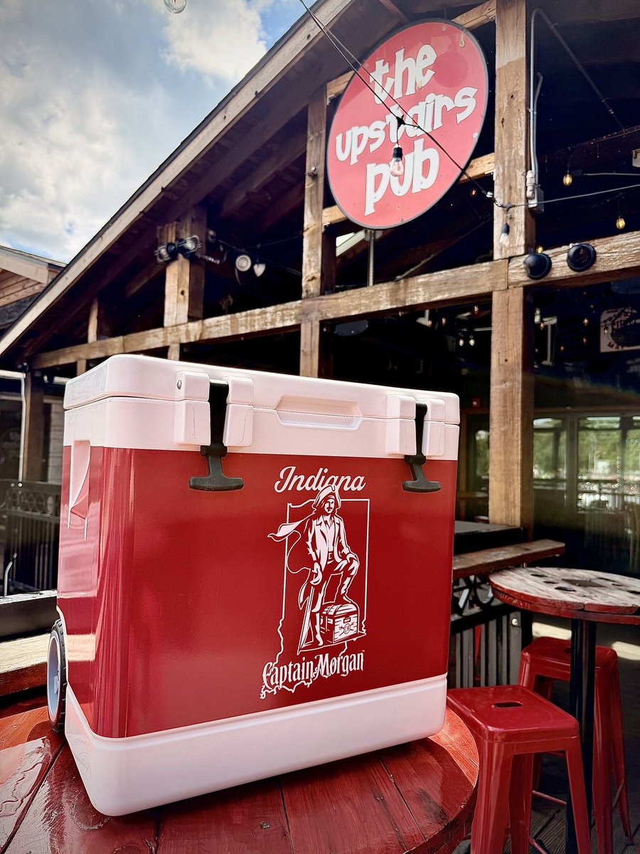 UpstairsPub_IU's tweet image. We're back with an all-new edition of @MusicVideoBingo (MVB) tonight with B97s @ThatDudeUnique in the saddle to host ... our pals from @CaptainMorganUS have dropped off this cooler as our grand prize tonight PLUS The Monroe-Bloomington is back with complimentary drinks and info