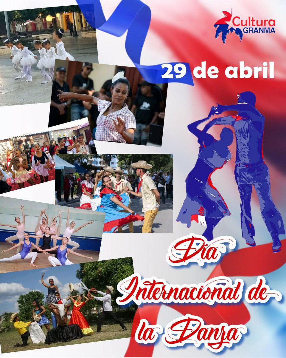 CastilloEb64374's tweet photo. CELEBREMOS EL DÍA INTERNACIONAL DE LA DANZA 
Desde el Consejo Provincial de las #ArtesEscénicasGranma, felicitamos a todos nuestros artistas, estudiantes y personal de apoyo de la danza en nuestro país y en especial a los de la #ProvinciaGranma
#CulturaGranma https://t.co/juTm1h6ruA