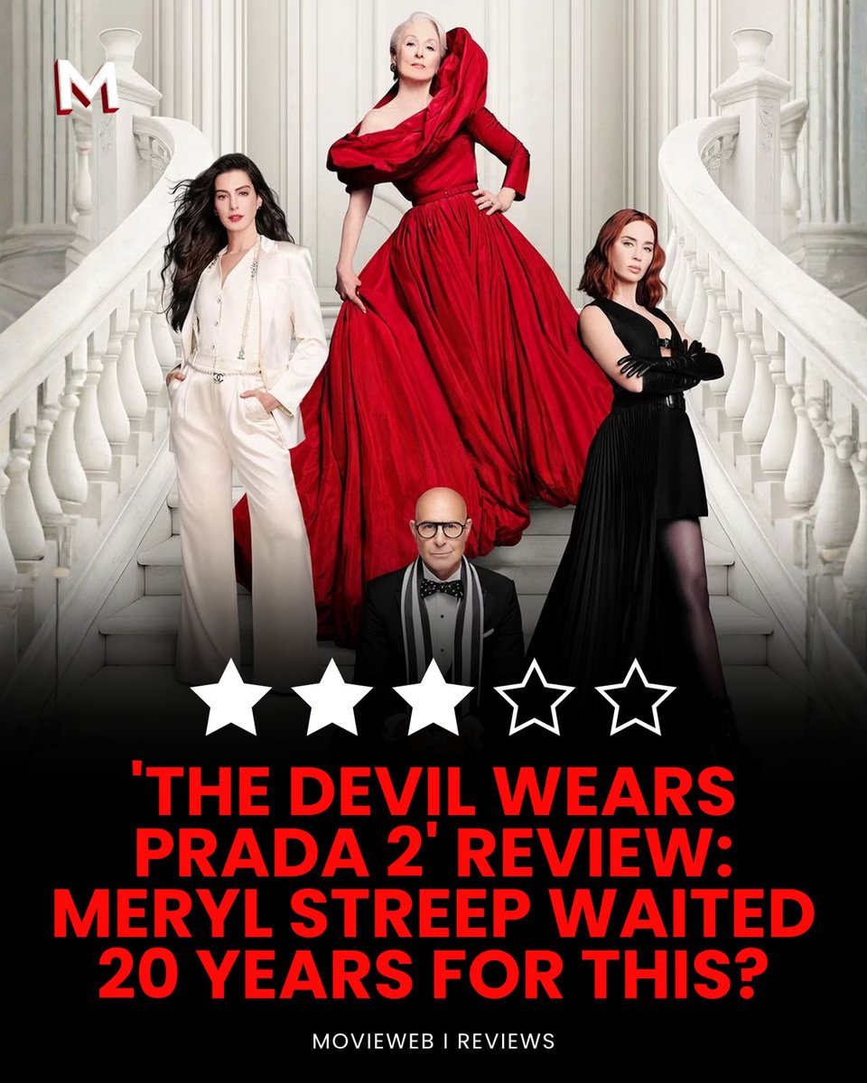 movieweb's tweet image. A likable ensemble returns for a lighthearted mix of fashion, catfights, and commentary on modern journalism. Full review: bit.ly/4t0QP2H 

#DevilWearsPrada
