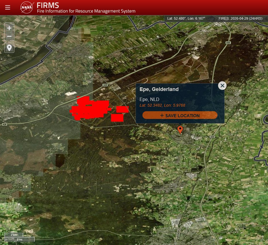 RealMiBaWi's tweet image. #Netherland &amp;gt; #wildfire ’t Harde / Epe / Gelderland - NL ALERT 6pm

Dutch Public Warning System. Fire with a lot of smoke from the Veluwe. Stay out of the smoke! Close windows and doors. Switch ventilation systems off. For more details and updates, check veiligheidsregioflevoland.nl
