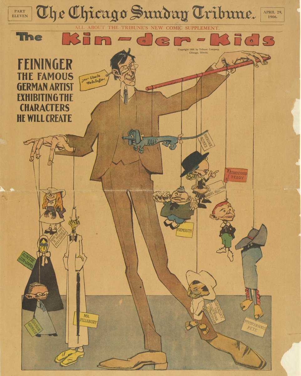 groovyhistory's tweet image. April 29, 1906 - The Kin-der-Kids. an early newspaper comic by painter Lyonel Feininger, debuted in the Chicago Sunday Tribune... moma.org/s/ge/collectio… #todayinhistory