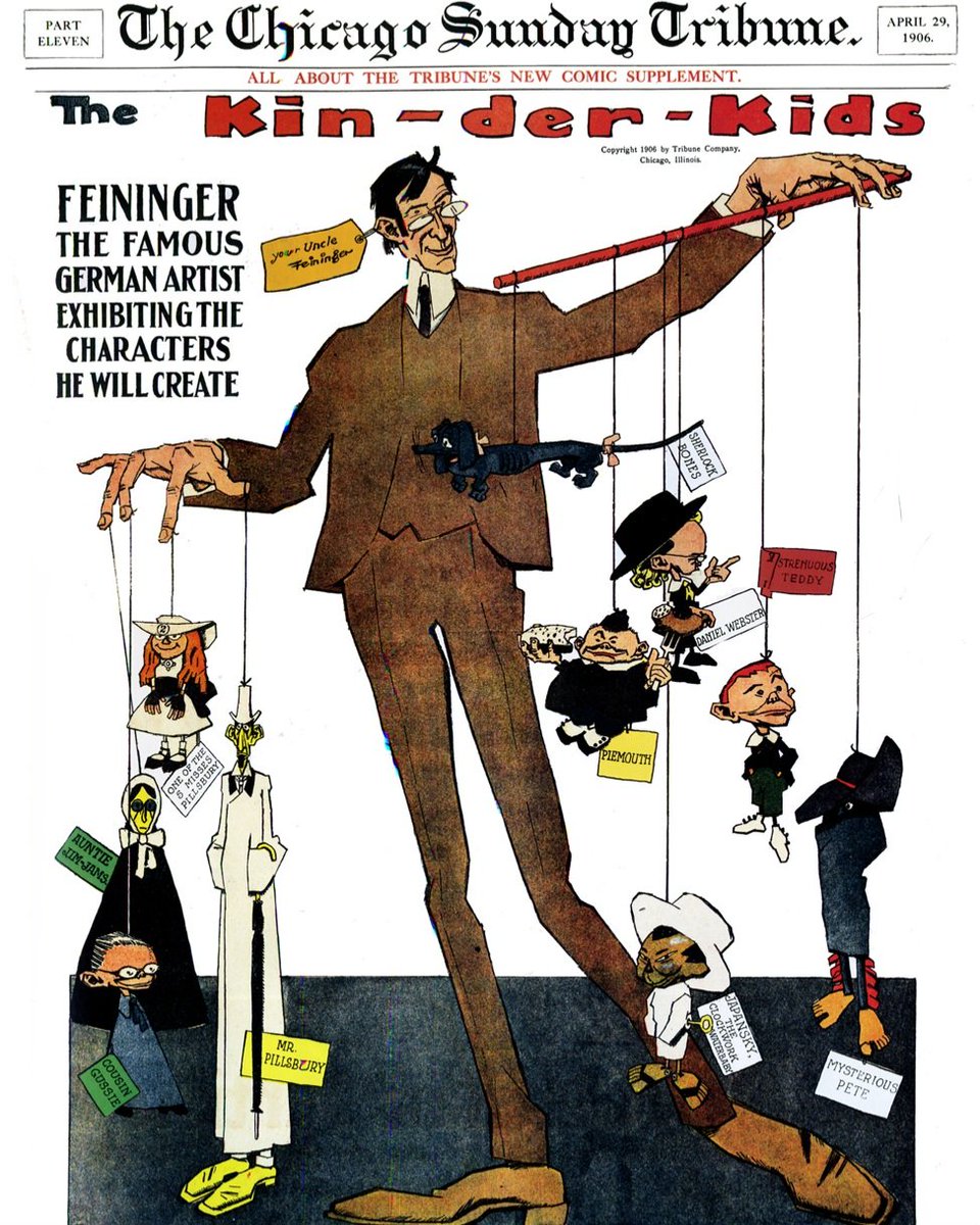 groovyhistory's tweet image. April 29, 1906 - The Kin-der-Kids. an early newspaper comic by painter Lyonel Feininger, debuted in the Chicago Sunday Tribune... moma.org/s/ge/collectio… #todayinhistory