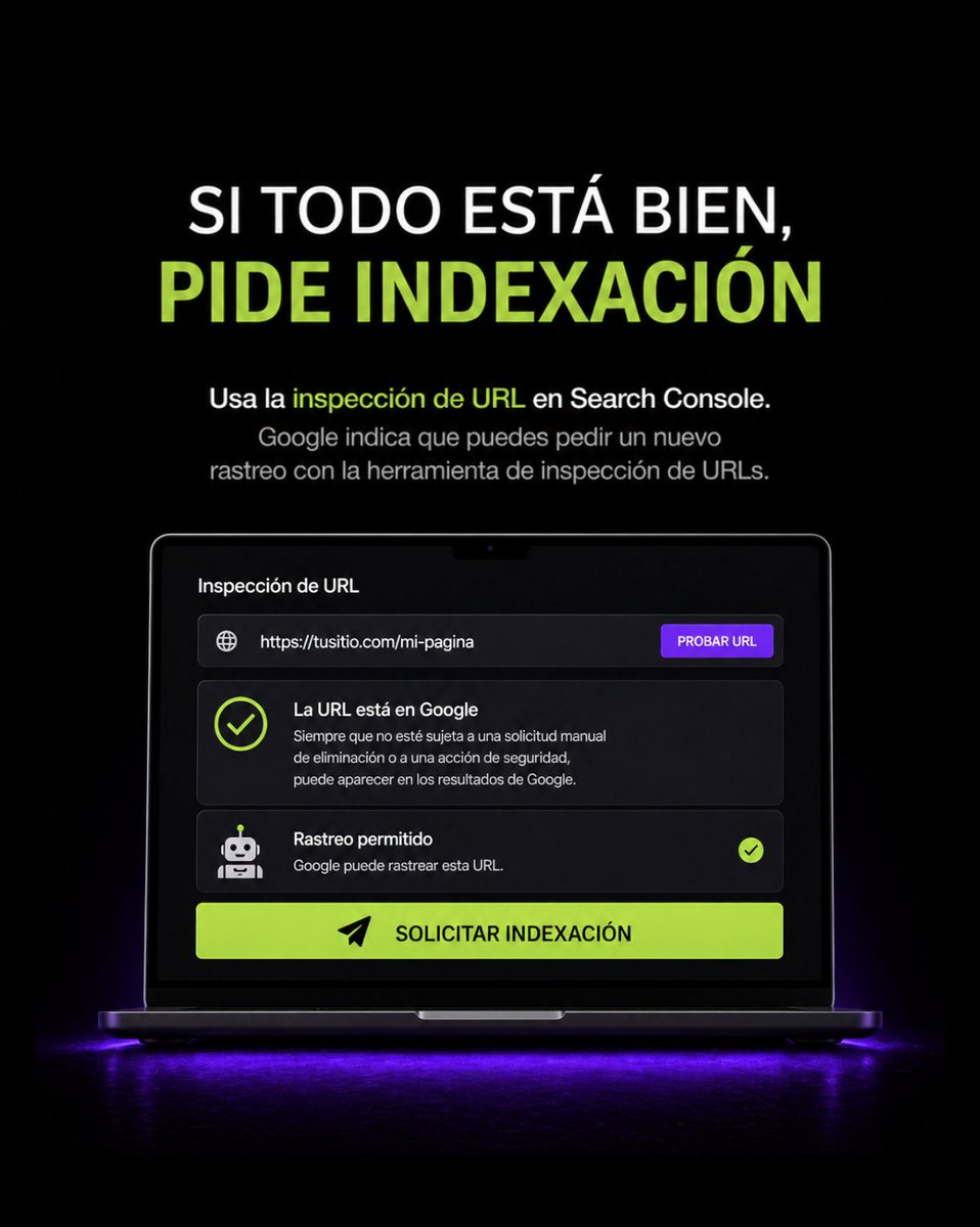WebziApp's tweet photo. ¿Tu página no aparece en Google?
No siempre es penalización.
A veces Google ni siquiera la ha indexado.
Primero revisa:
• Search Console
• sitemap
• robots.txt
• noindex
Y si todo está correcto, pide indexación con la inspección de URL.
#Webzi #SEO #Google https://t.co/PxzAZrhXmE