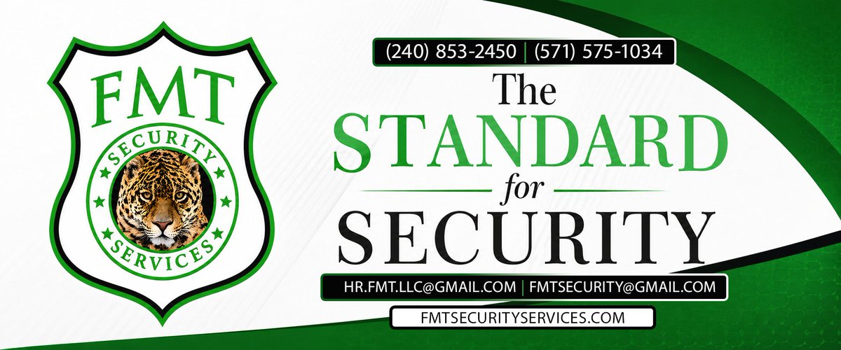 FMTsecurity's tweet photo. The Standard for Security, Licensed in DC, Maryland, and Virginia.

Get a free quote today!

240-853-2450 | hr.fmt.llc@gmail.com

#SecuritySolutions #PeaceOfMind #YourSafetyOurPriority #DMVSecurity #SecureYourSpace https://t.co/oUg3R2VtMu