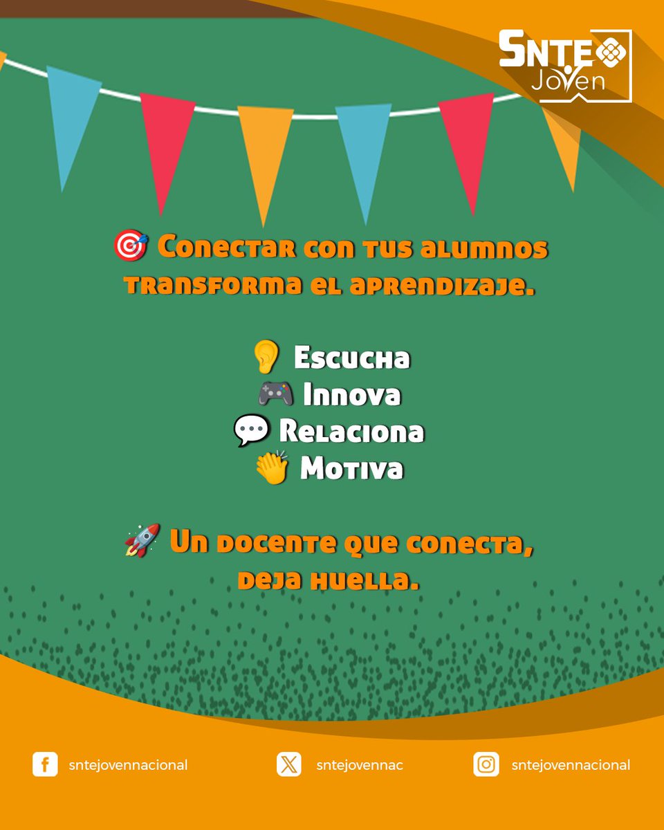 sntejovennac's tweet photo. Cuando un docente conecta con sus alumnos, el aprendizaje cobra sentido. 💡
Escuchar, innovar, motivar y relacionar los contenidos con su realidad hace toda la diferencia en el aula. 🚀
#SNTEJoven #DocenteInnovador #Educación https://t.co/lUplerLTGJ