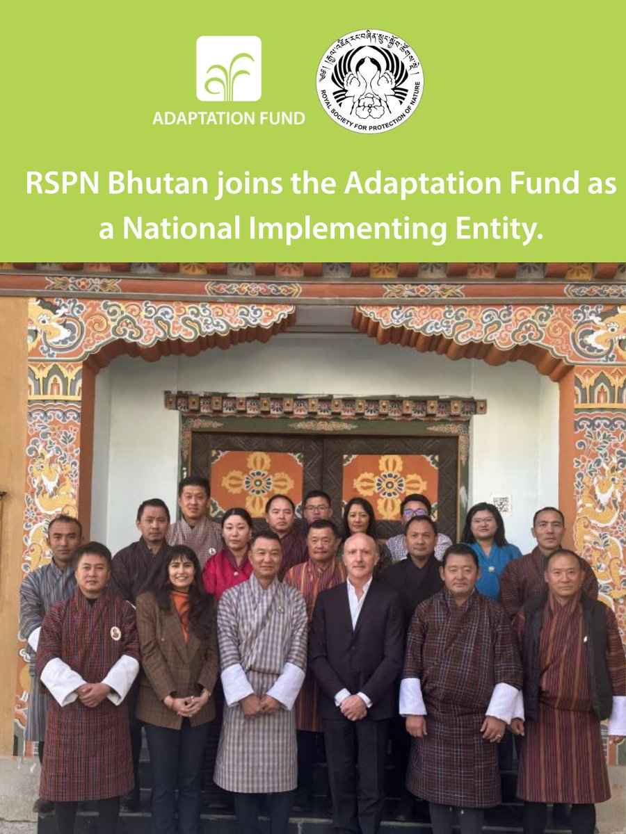 adaptationfund's tweet photo. Welcome @rspnbhutan to the AF family as our 39th National Implementing Entity under Direct Access. 

Bhutan is now the first in Asia-Pacific with two accredited national entities—boosting national capacity for climate adaptation. https://t.co/EsLWcUi51D https://t.co/XSuZlqkpui