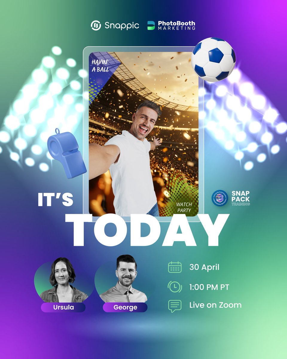 🔴 Happening today.
The Big Game – Fan Zones Snap Pack Training goes live, in collaboration with Photo Booth Marketing.
Learn how to build scalable AI-powered fan experiences for installs, virtual booths &amp; more.

📅 Today | 1PM PT
🔗 Join: us02web.zoom.us/meeting/regist…