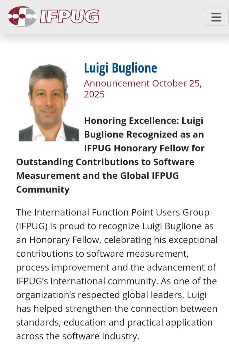 lbu_measure's tweet image. Thanks to @IFPUG for my honorary fellowship: 
ifpug.org/about-us/honor…

#Service #Community #Leadership #Measurement