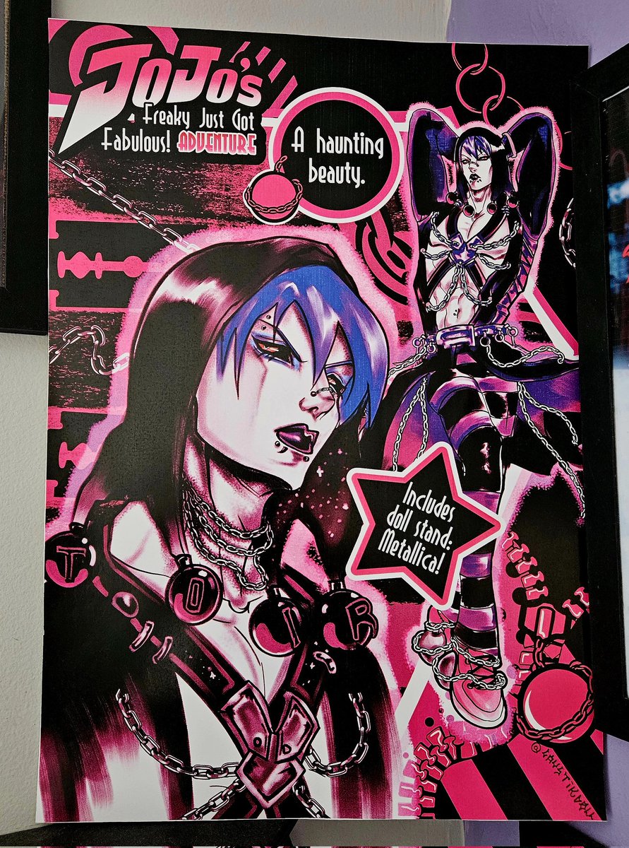 i've got the wrong ICC profile so it's much 💓 pinker 💓 than the digital file LOL either way i'm planning a whole jojo freaky fabulous poster prints 🙂‍↕️