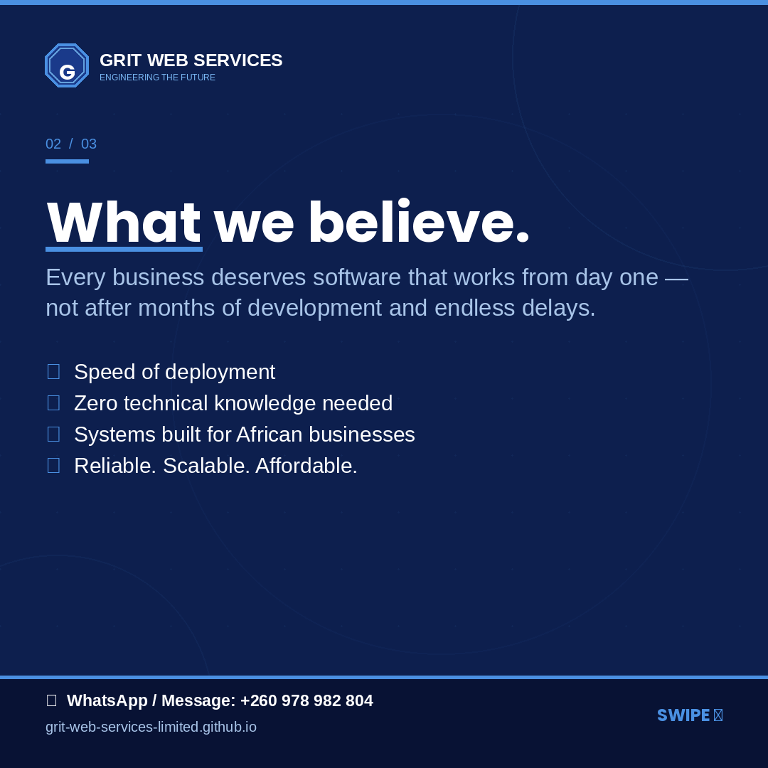 GRITWebServ's tweet image. At GRIT we’ve already built the systems you need, ready to deploy: Smart School, Payroll &amp;amp; HR, WhatsApp Lead Catcher + industry SaaS solutions. No delays. You need it? We have it. DM/WhatsApp: +260978982804 #SaaS