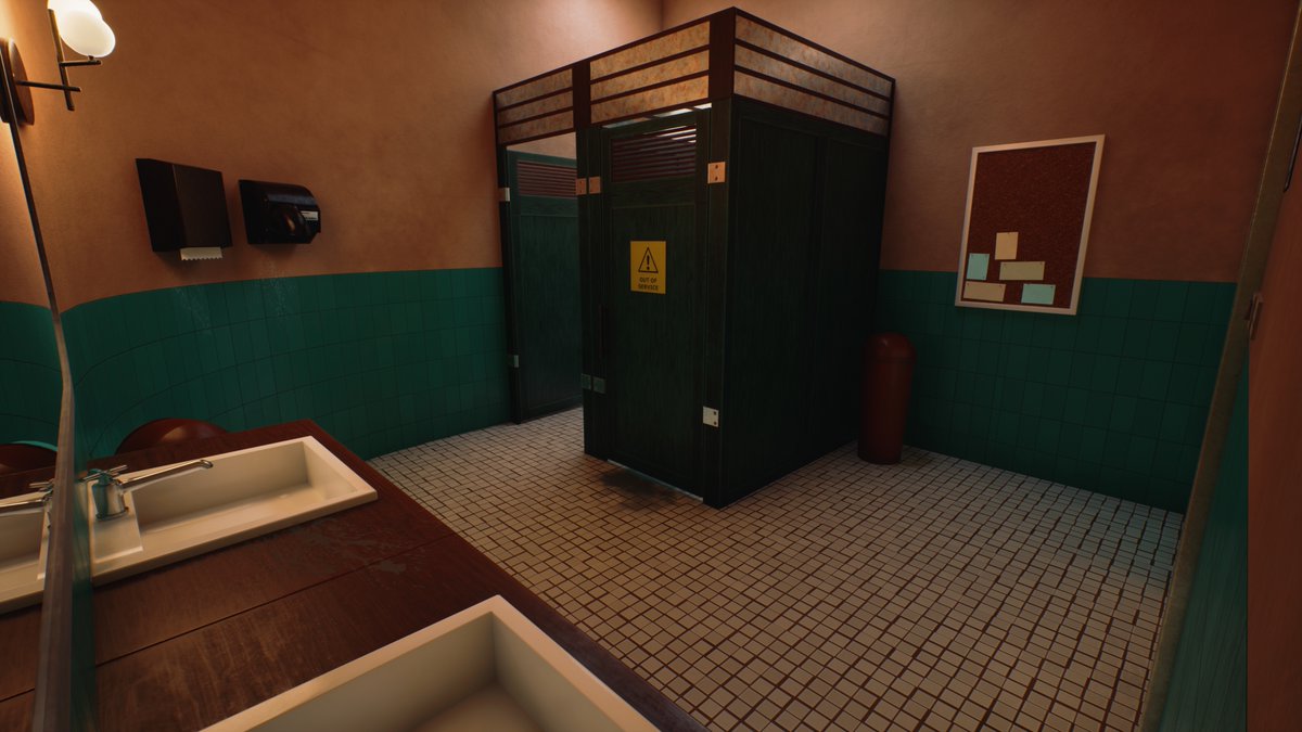 FLGamesStudio's tweet photo. A couple of Restroom shots 🚻
Can you guess which is for the Ladies and which is for the Gents?

#indiegame #horrorgame #gamedev #environmentart #unrealengine https://t.co/fXEJyrpL1Y