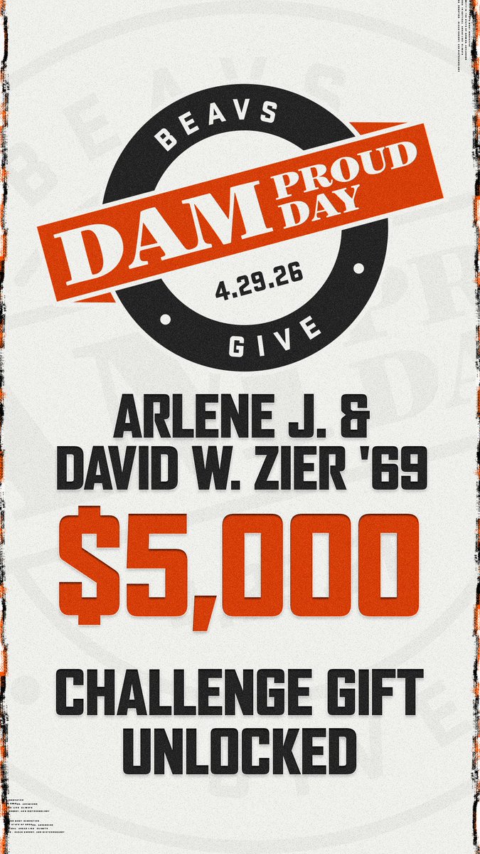 BeaverBaseball's tweet image. Now that didn't take long! Challenge number 1 has been met, and thank you to Arlene J. &amp;amp; David W. Zier.

Help us get to challenge 2! damproudday.org/organizations/…

#GoBeavs