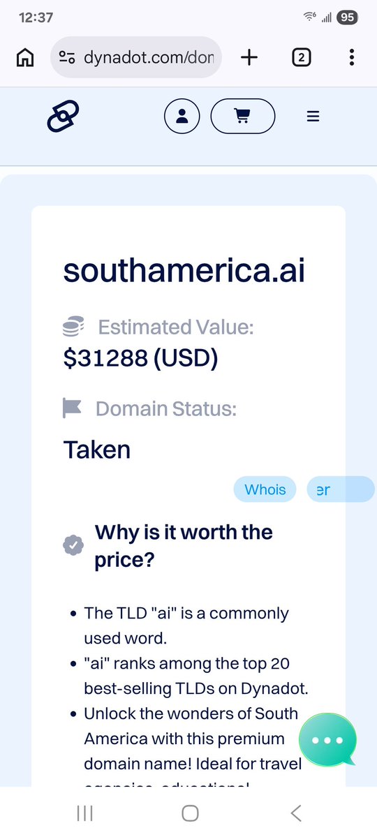 DomainTraderBTC's tweet image. 🚀 SouthAmerica.ai is for sale! 🌎

Premium .ai domain with massive potential — AI innovation, South American tech, tourism, fintech, crypto, or regional expansion.

Now accepting your best offer!

Dynadot Appraisal below 👇

#DomainForSale #SouthAmerica #AI #domain