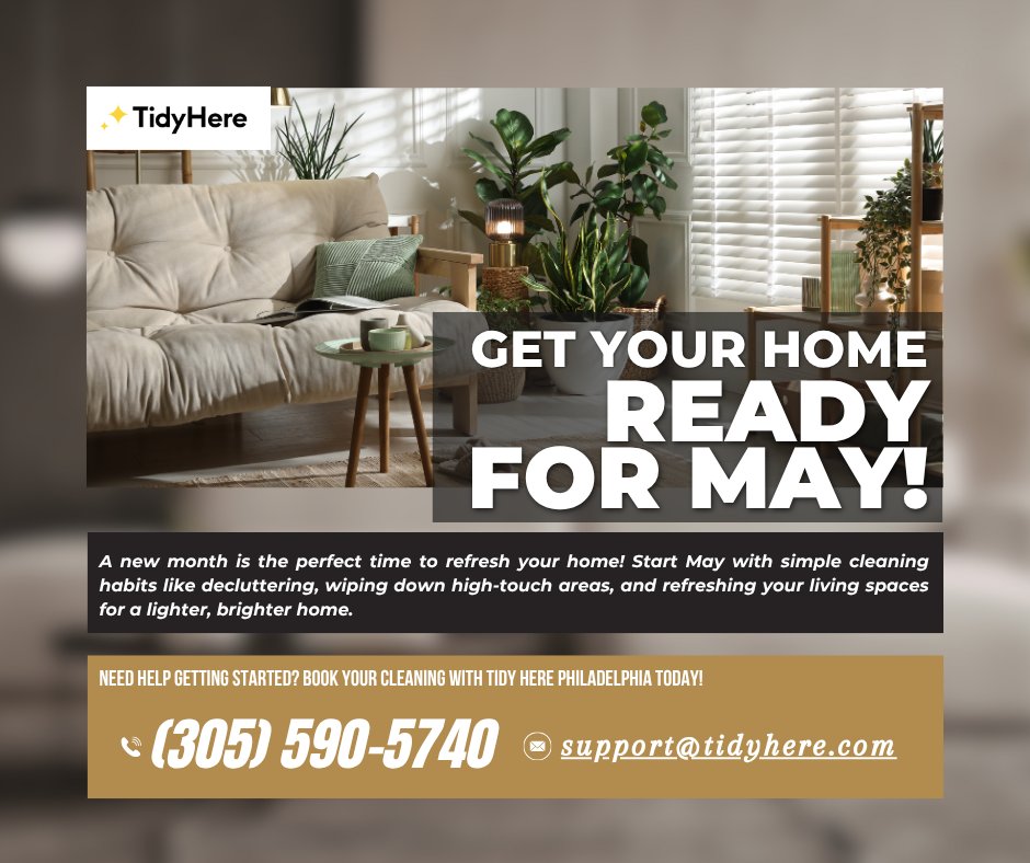 tidyhere_philly's tweet image. 🌼 Get Your Home Ready! 🌼
A new month is the perfect time to refresh your home! 
👉 Need help getting started? Book your cleaning with Tidy Here Philadelphia today! 📅🧼
#Home #Ready #TidyHere #Philadelphia #NewMonth #Refresh #Habits #Declutter #LivingSpace #TidyHerePhiladelphia