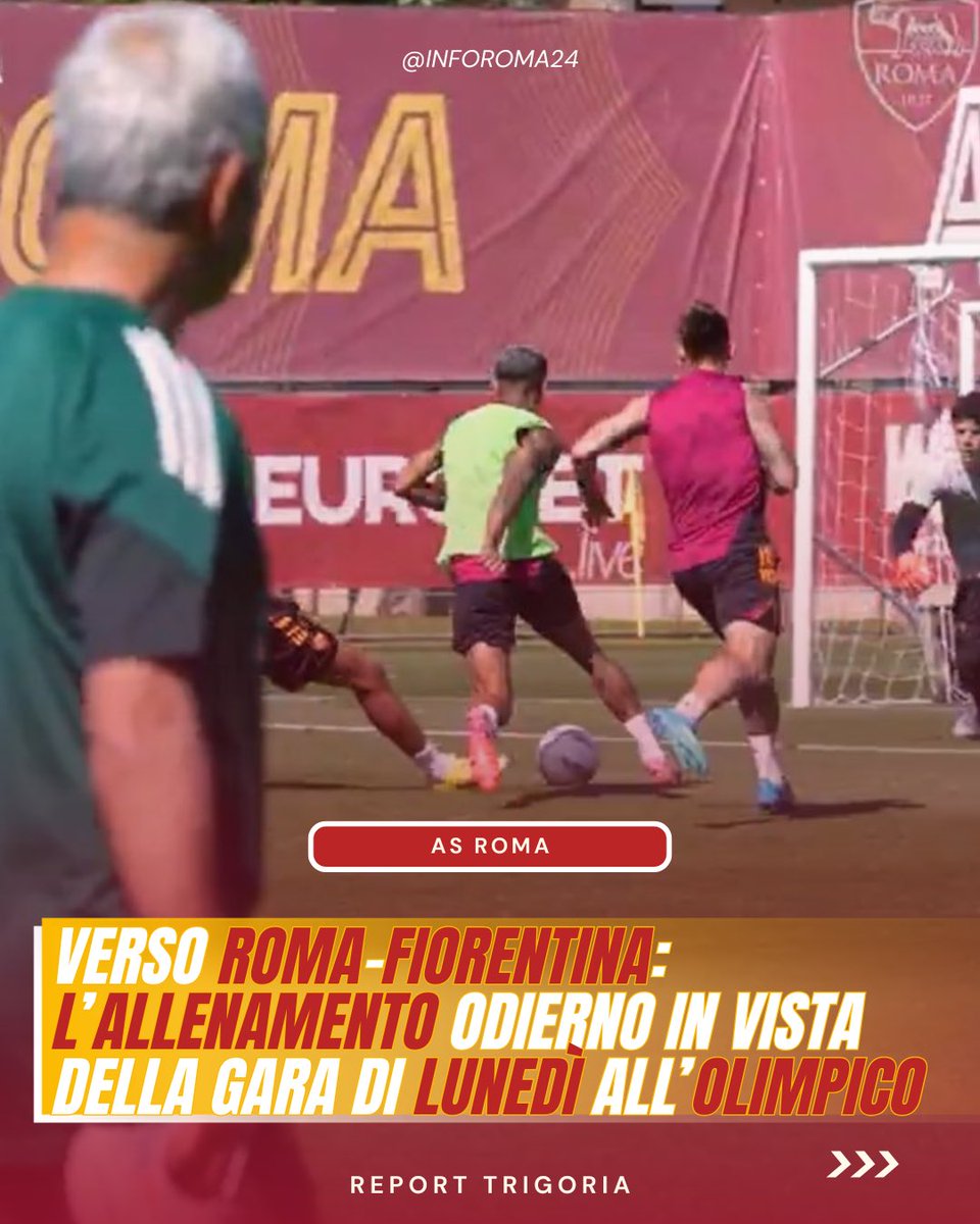 inforoma24's tweet image. 🟡🔴 Ecco le foto dell’allenamento odierno dell’#ASRoma verso il prossimo match di #SerieA contro la #Fiorentina.

🏋 Di seguito le immagini dei giocatori giallorossi a Trigoria durante la seduta.

📲@officialasroma