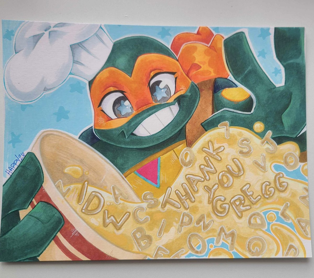 AvocadoToast8's tweet image. This has been SUCH a special year for Rise! Im so thankful for @IDWPublishing and especially for @GreggKatzman , so I commissioned my dear friend Happyfoxxcreations (on insta!) to make this beautiful piece! Thank you for all of the hot soup this year! #rottmnt