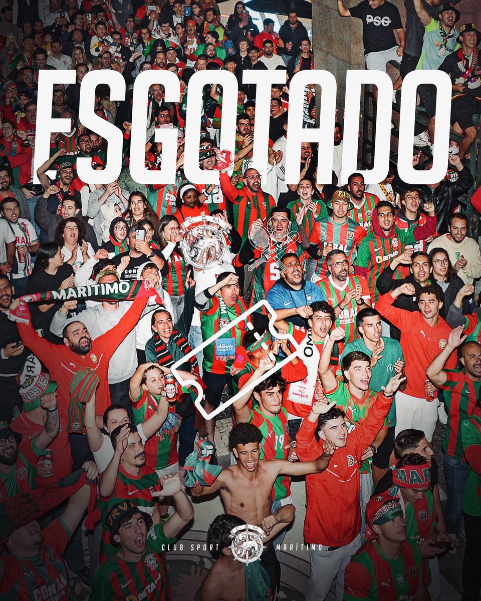 🎫 Bilhetes 𝐄𝐒𝐆𝐎𝐓𝐀𝐃𝐎𝐒 para o #CSMLSC

Uma Onda Verde-Rubra impressionante que lotou o Caldeirão! Obrigado, Maritimistas! 💚❤️

#CSMaritimo #SoudePrimeira