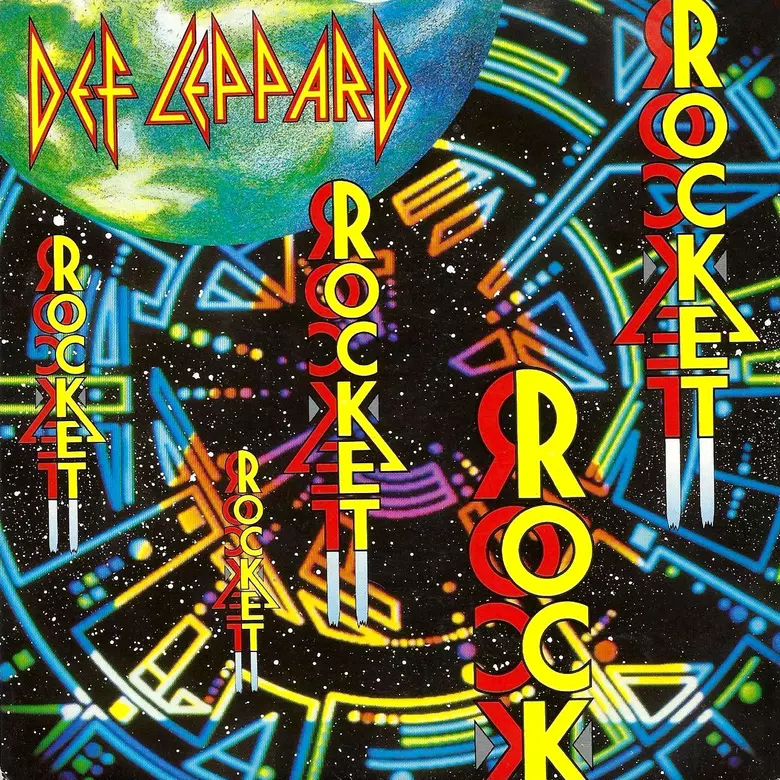 RockTheseTweets's tweet image. #OnThisDay in 1989, "Rocket", the 7th and final single from Def Leppard's classic album Hysteria, peaked at #12 on the Billboard Hot 100. The song pays tribute to the bands music influences from the 60s and 70s. The music video is the last with guitarist Steve Clark :-(