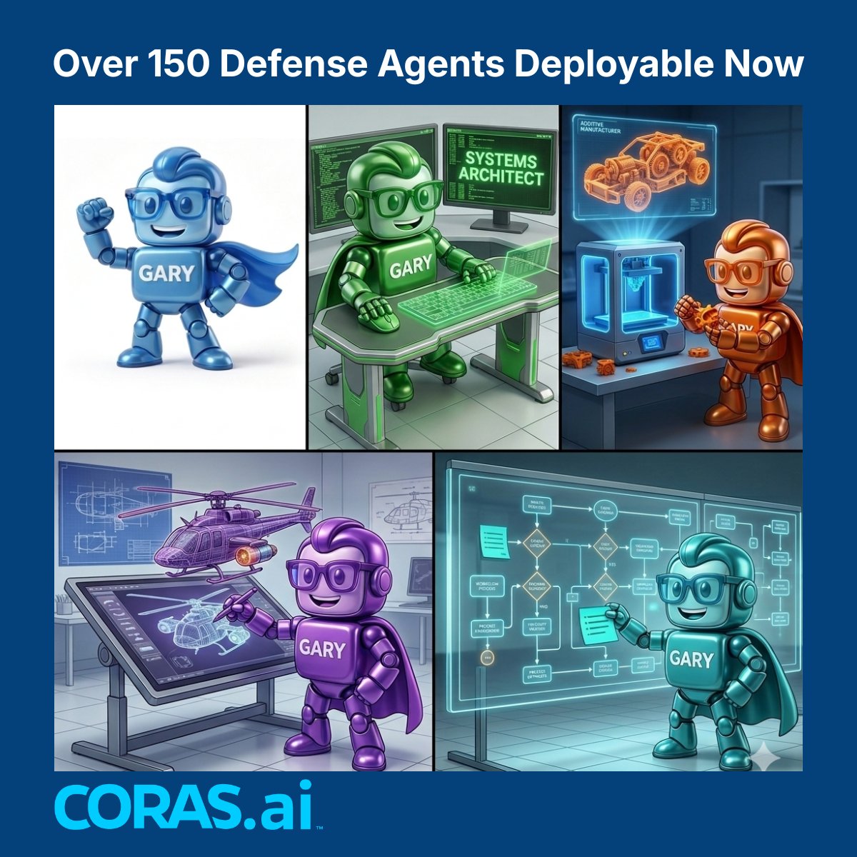 thinkcoras's tweet image. #GARY supports over 150 prebuilt #AIAgents tailored to #defense customers’ missions, roles, and responsibilities. Fully operational in #IL5, 50x productivity, and up and running in days. No kidding. 

ow.ly/gPFm50YRRZX

#DoW  #AgenticAI #DecisionIntelligence #DefenseAgents