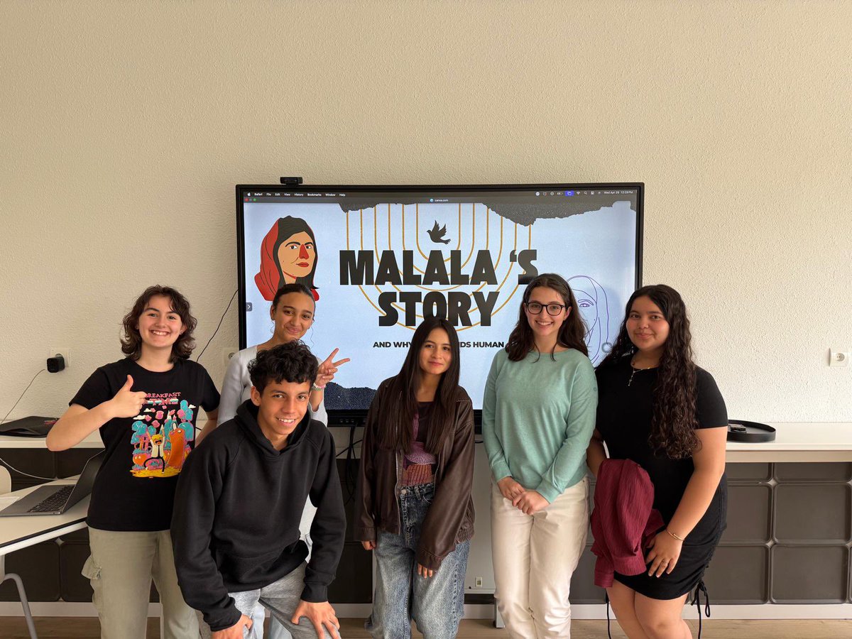 iesgm's tweet photo. Alumnos de Programa en Inglés  de 2ºESO han participado en una conferencia para presentar su proyecto sobre el Derecho a la Educación dentro del Programa #SpeakTruthtoPower que colabora con el @Kennedy_HRC promoviendo la concienciación sobre los Derechos Humanos. https://t.co/twFgDHlRp7