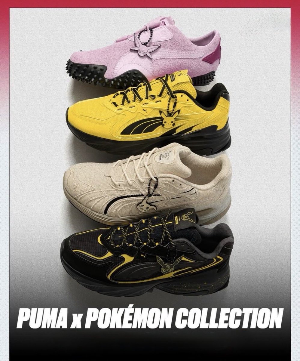 sneakerboxmnl's tweet photo. EXCLUSIVE RELEASE

Choose your partner for your next adventure with the new PUMA x POKÉMON sneakers.

•PUMA x POKÉMON Mostro Espeon Pearl Pink
•PUMA x POKÉMON Fade NITRO Pikachu Energizing Yellow
•PUMA x POKÉMON Fade NITRO Umbreon Puma Black

ORDER YOURS TODAY! https://t.co/7Ertr8onJJ