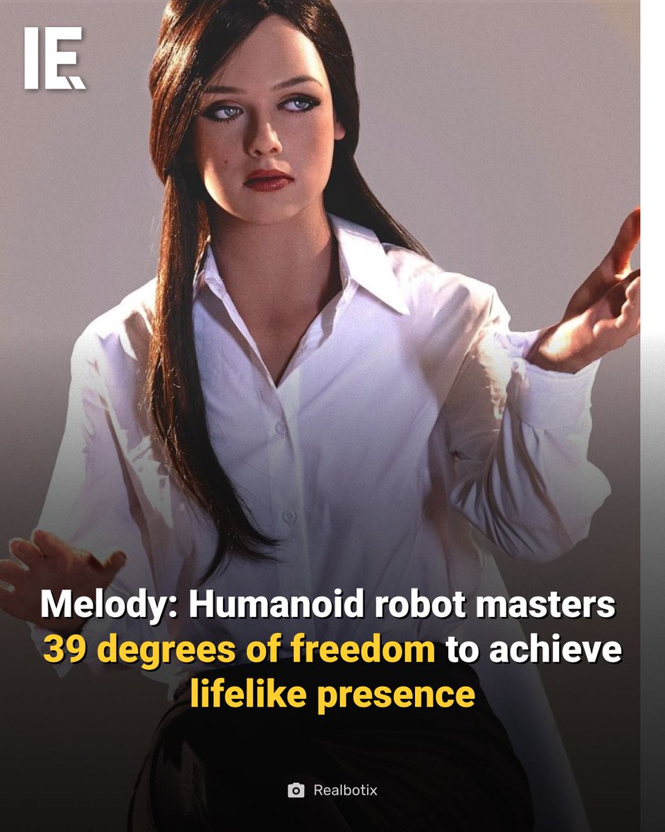 Ronald_vanLoon's tweet image. Melody: Humanoid #Robot masters 39 degrees of freedom to achieve lifelike presence
by Mrigakshi Dixit @IntEngineering

Learn more: bit.ly/4uauTn0

#Robotics #Technology #Engineering #Innovation