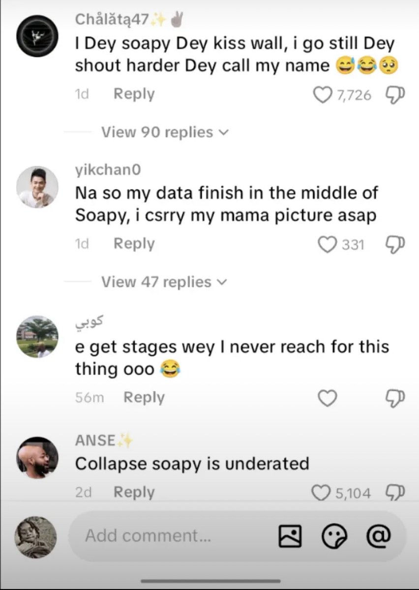 Which one be collapse soapy again 😂😂