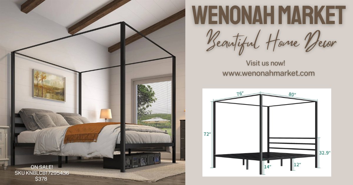 wenonahmarket's tweet image. A canopy bed frame stands out as both a functional piece of furniture and a statement design element, adding height, structure, and a sense of intimacy to a bedroom. Find it here at wenonahmarket.com
#Bedroomfurniture #bedroom #bedroomdesign #homedecor #HomeLiving
