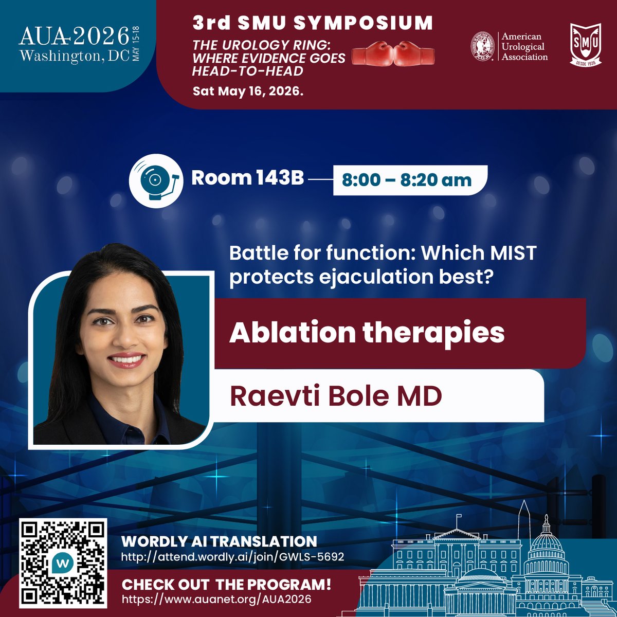 smumexico's tweet photo. En este ring, la experiencia clínica se enfrenta con la evidencia. 🥊

La Dra. Raevti Bole, será una de las especialistas que llevará la discusión al siguiente nivel en el 3er. Simposio SMU-AUA.

@AmerUrological 
#SMU26 #JuntosTrascendemos #AUA26 #Urología #Urology https://t.co/7AKR6iEpNL