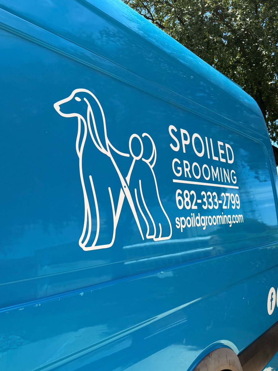 SignaramaNFW's tweet photo. 🚐✨ Spoiled Grooming just leveled up their mobile marketing with a stunning vehicle wrap by Signarama North Fort Worth/Keller!  Want to advertise on the go? Let’s wrap your brand in success. 🚗💼
#VehicleWrap #SmallBusinessMarketing  #SignaramaKeller #MobileAdvertising https://t.co/52e6pHAdIC