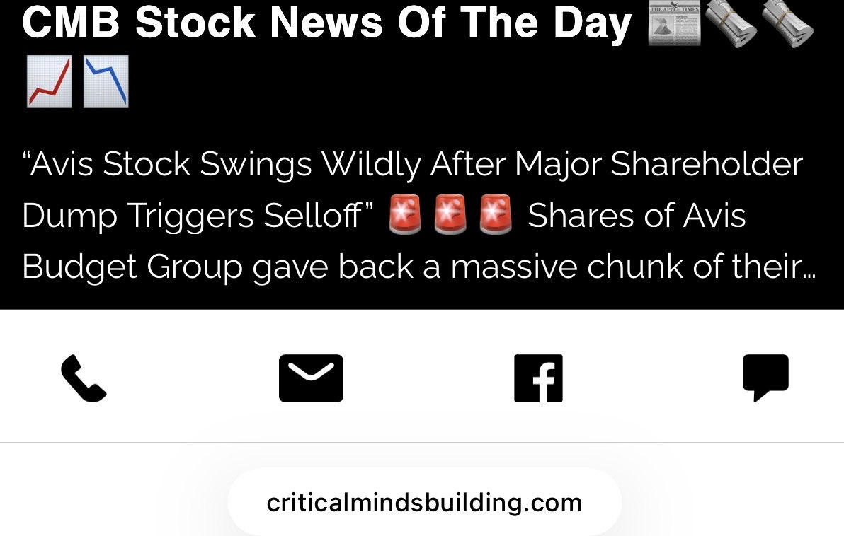 #Avis #CAR #StockMarket #Trading #Investing #WallStreet #ShortSqueeze #Volatility #Stocks #Finance #MarketNews

<a href="/Avis/">Avis Car Rental</a> 

Click the link below ⬇️⬇️⬇️⬇️⬇️⬇️⬇️⬇️

criticalmindsbuilding.com/post/cmb-stock…