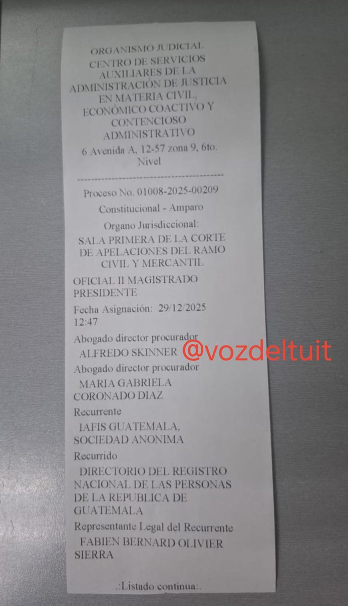 vozdeltuit's tweet photo. #EnContexto La empresa que objeta la compra del sistema biométrico del @renapgt es IAFIS Guatemala S. A. uno de sus abogados es Alfredo Skinner Klee. Actual Magistrado Suplente del @TSEGuatemala. Acá hay un tremendo conflicto de interés. https://t.co/ELPBLqGpRJ
