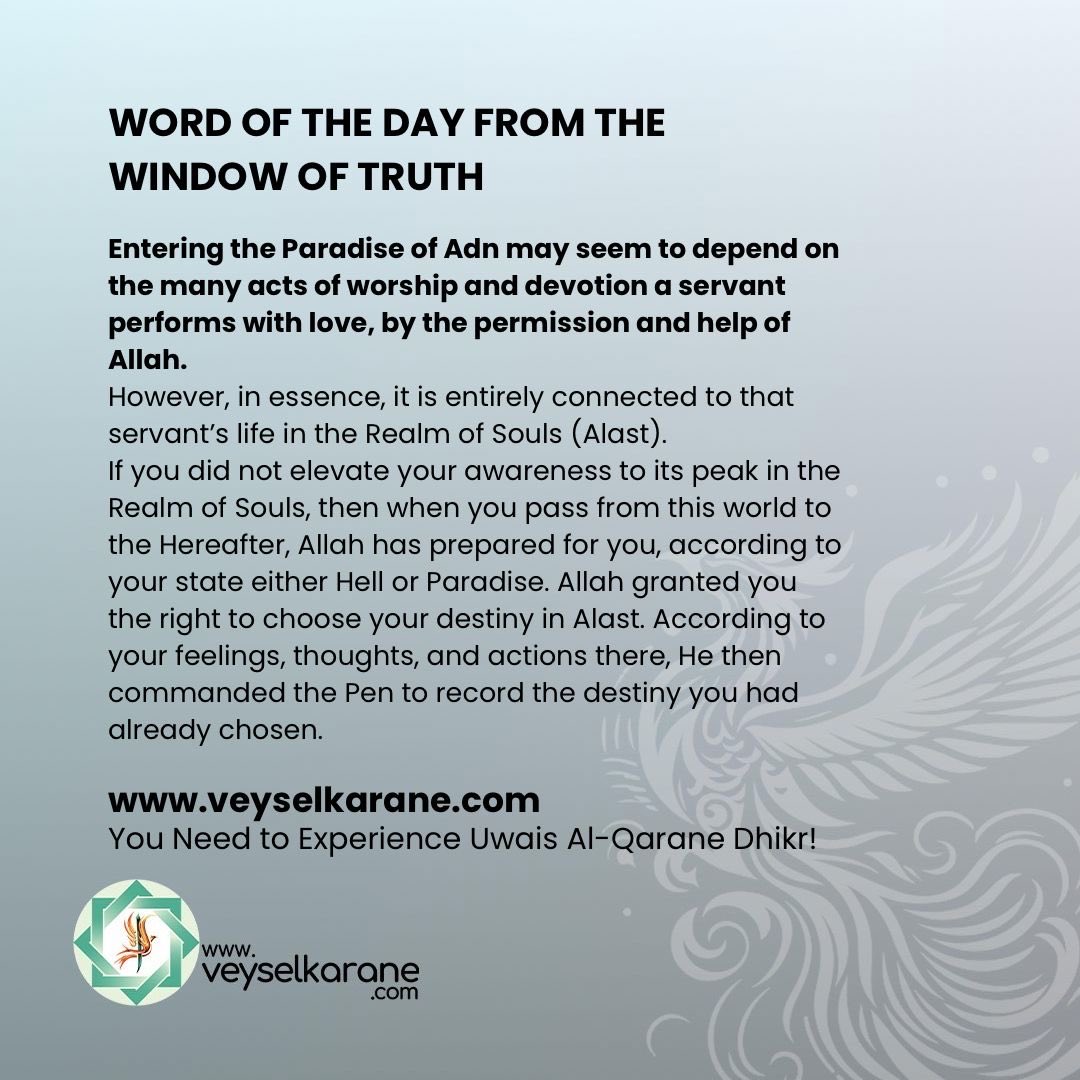 LUwaysi's tweet photo. In other words, whatever kind of life and level of awareness you had in the realm of souls, you will have that same kind of existence in this world and in the hereafter.  So if in that realm you did not deepen your understanding or reflect, then this world is your last chance. https://t.co/5BmUF9LPfw